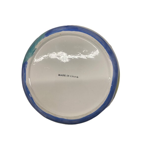 Hand Painted Ceramic Bowl With Sea Life Design - Fish Seahorse & Starfish Vibran - Picture 6 of 7